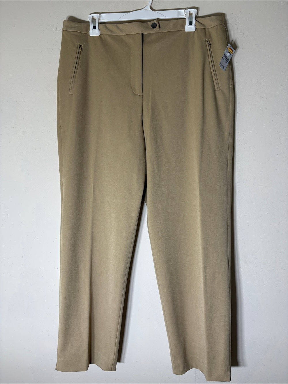Talbots Light Khaki Stretch Straight-Leg Trousers. 16P. NWT.